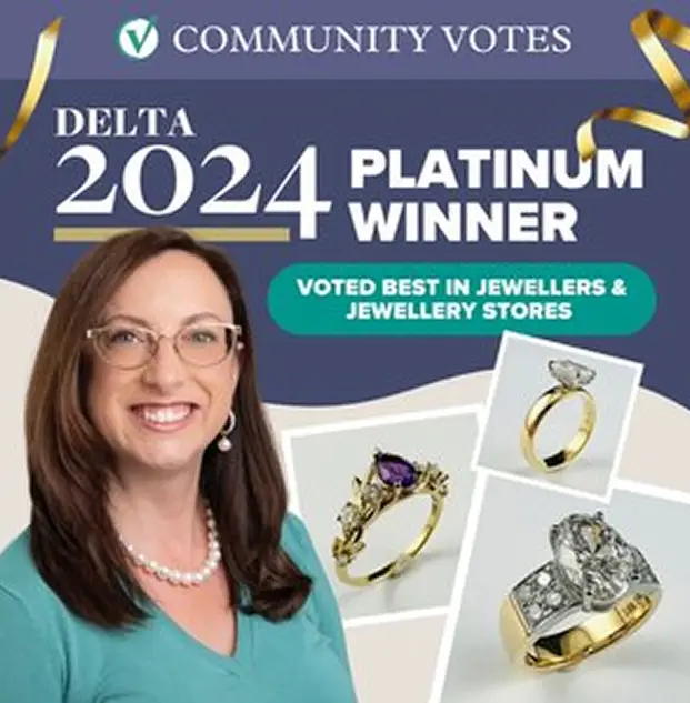Platinum Winner in the Jewellers & Jewellery Stores for Community Votes Delta 2024!