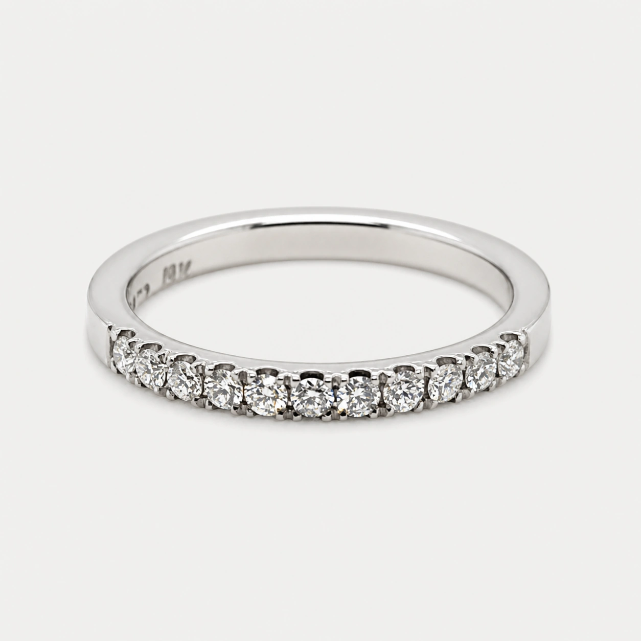 19K White Gold Diamond Half Eternity Band