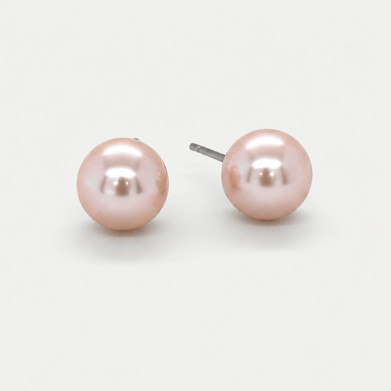 Pair of 10mm Fresh Water Pearls Pink Stud Earrings