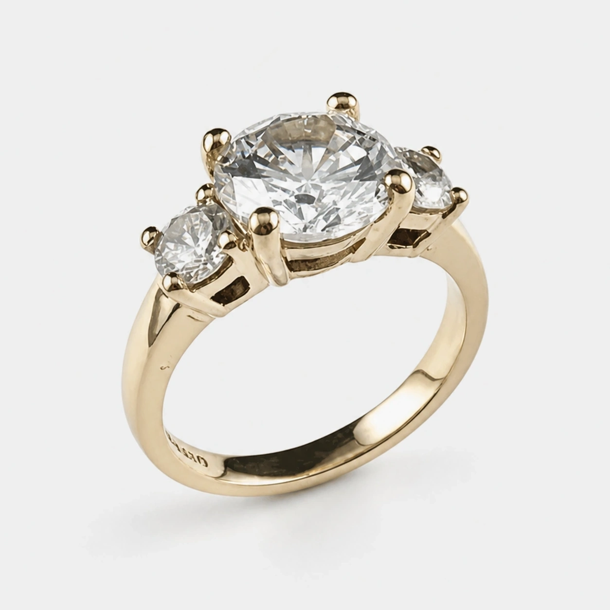 14K Yellow Gold 3 Stone Ring