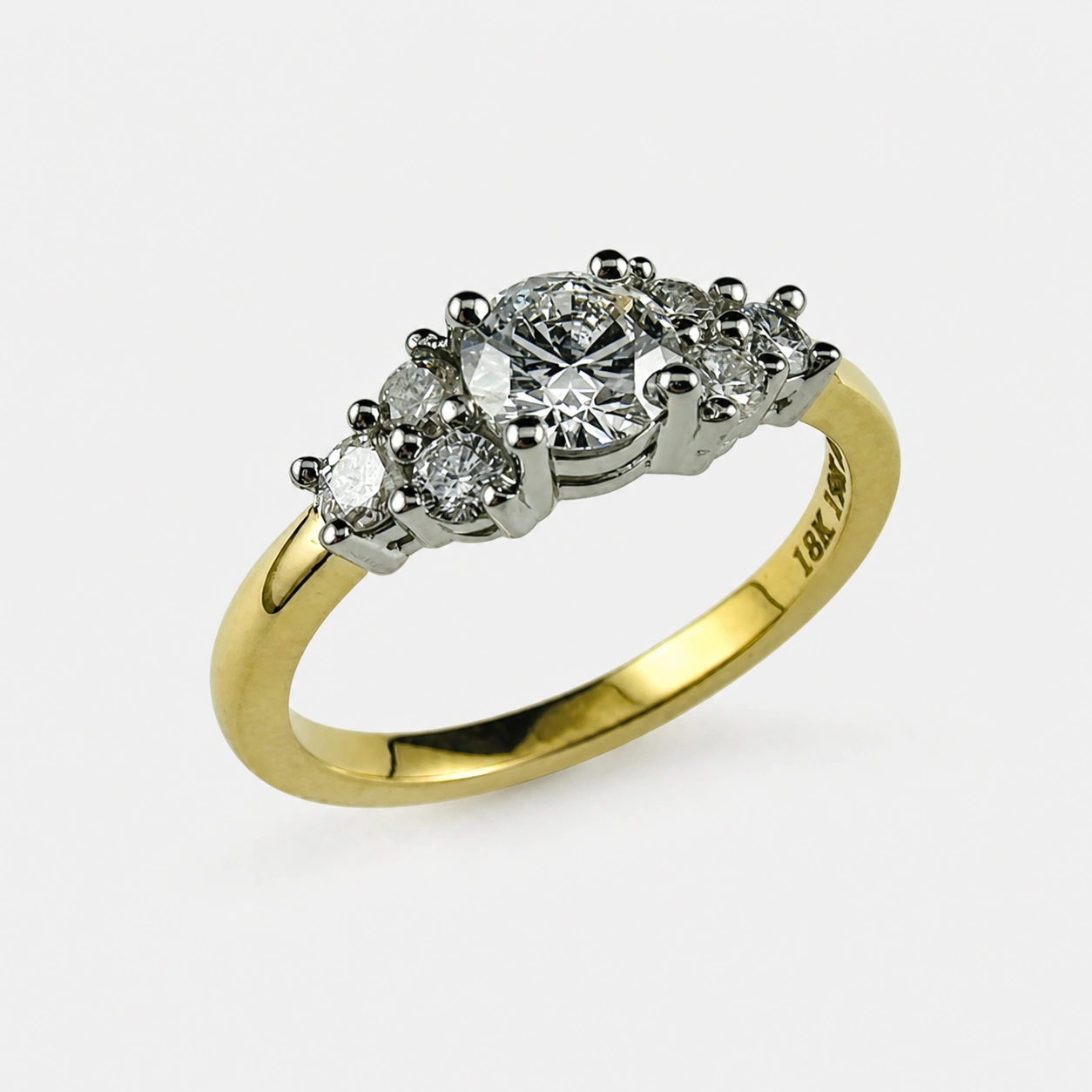 18K Yellow Gold and 19K White Gold Diamond Ring