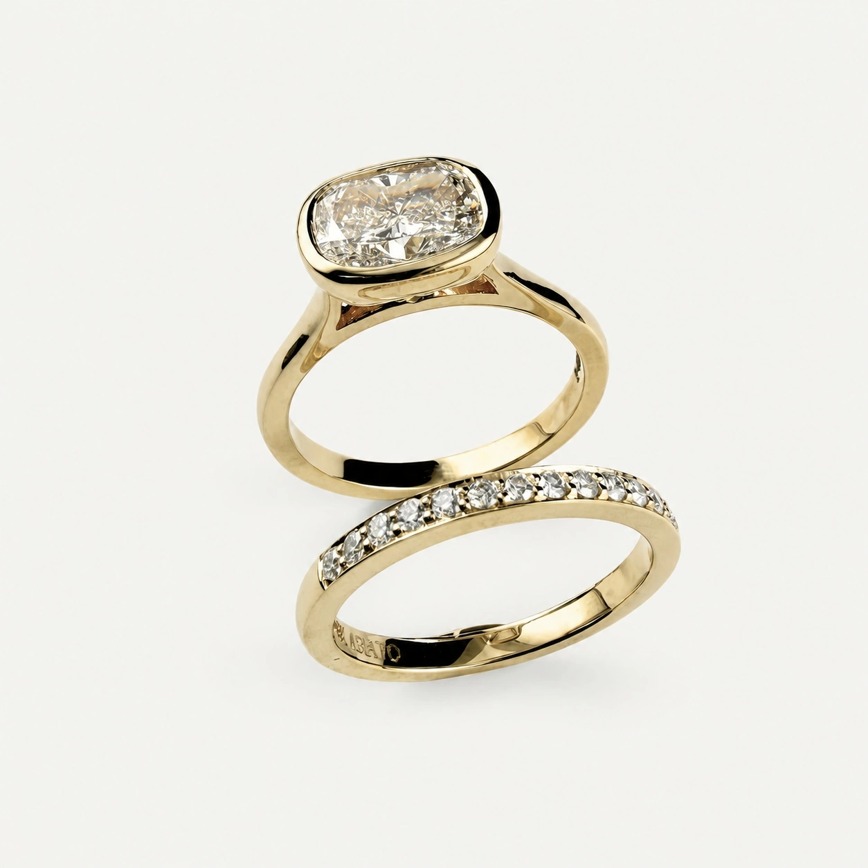 18K Yellow Gold Lab Created Cushion Cut Diamond Engagement Ring 1