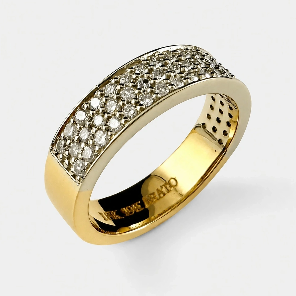 18K Yellow and 19K White Gold With Multi Diamond Ring