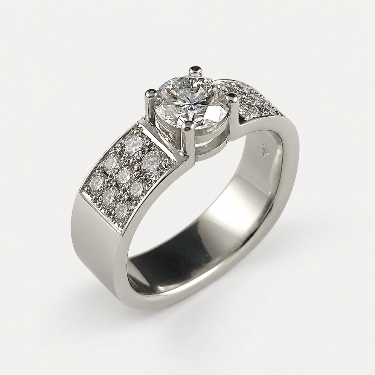 19K White Gold Diamond Ring 3