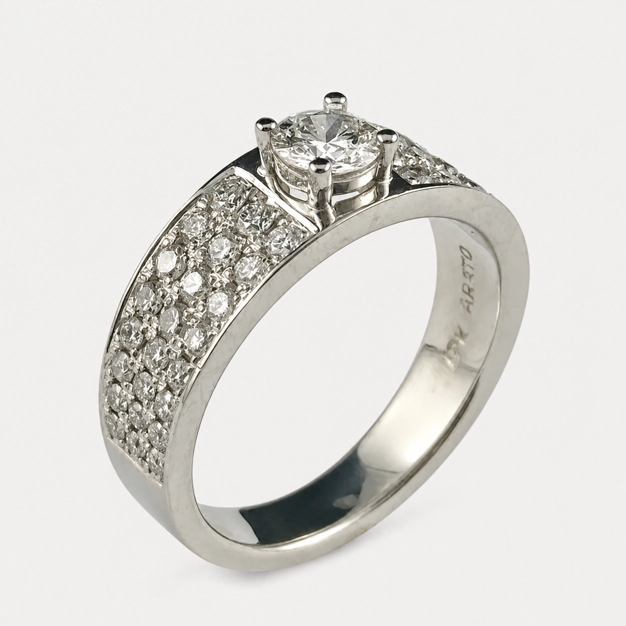 19K White Gold Diamond Ringb