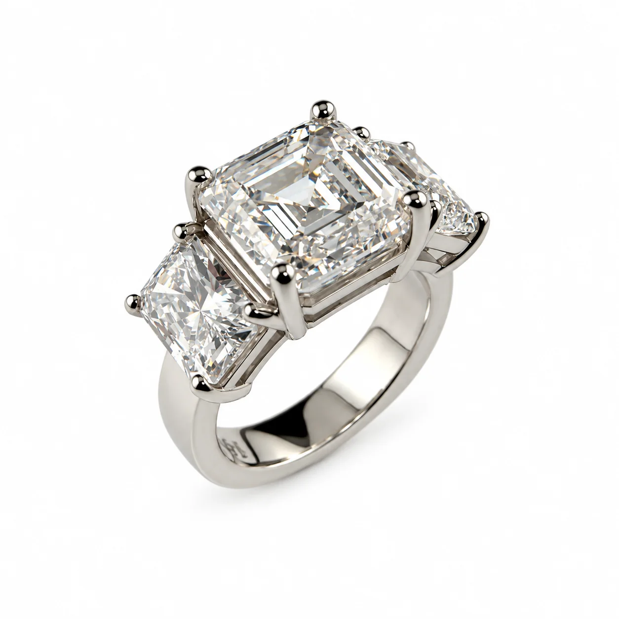 19K White Gold Lab Created Diamond Ring