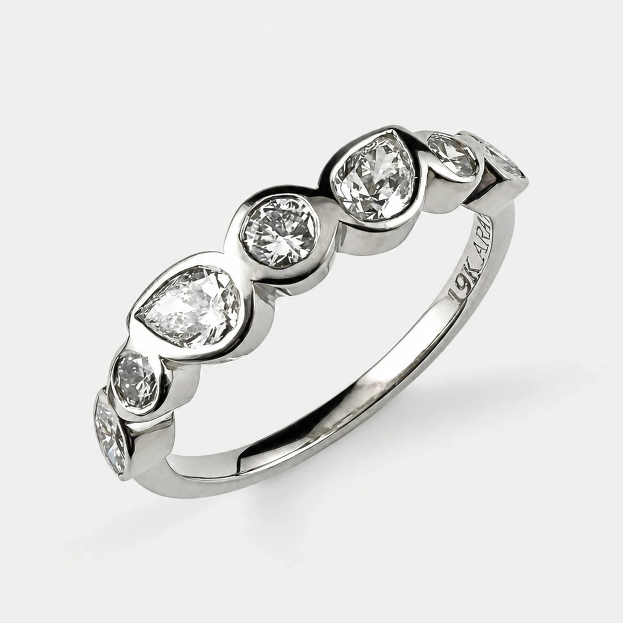 19K White Gold Ring Setting Using Customers Stone Call It The Angel Wings Ring