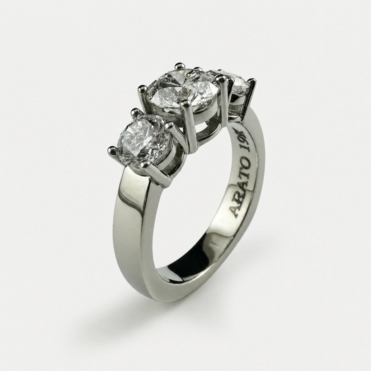 19K White Gold Trinity Diamond Ring