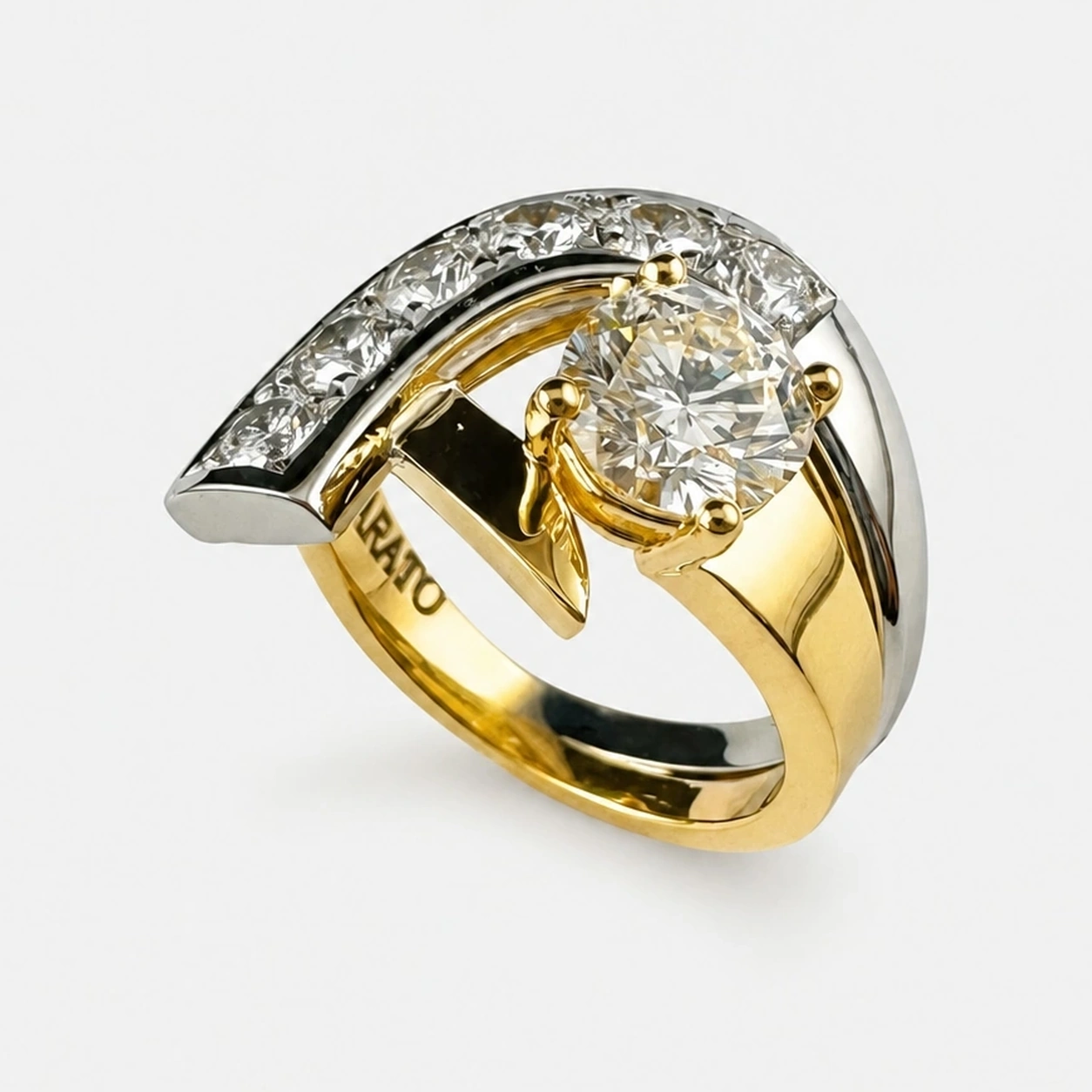 Ladys Yellow and White Gold Diamond Ring