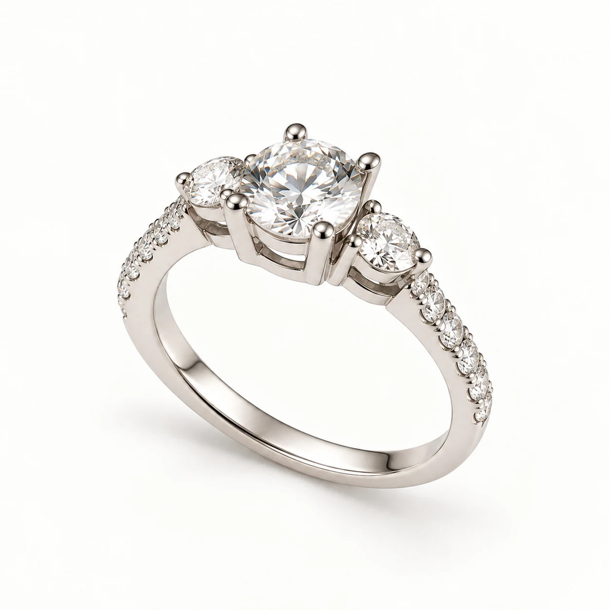 Platinum Natural Diamond Ring