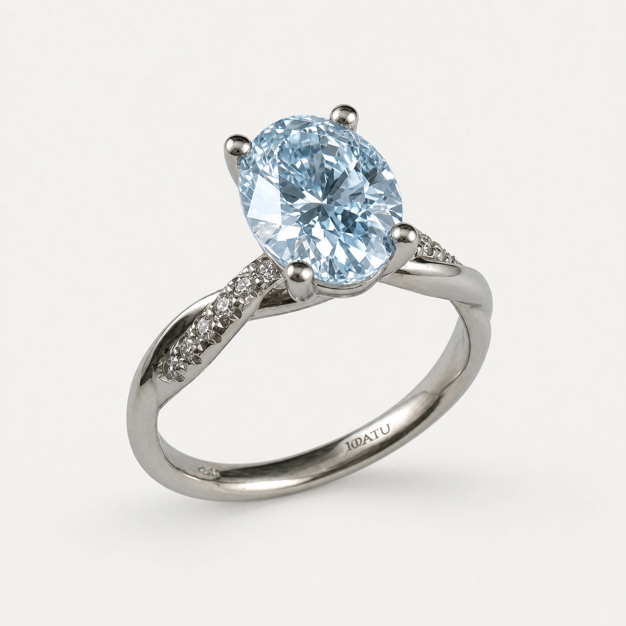 Platinum Oval Diamond Ring