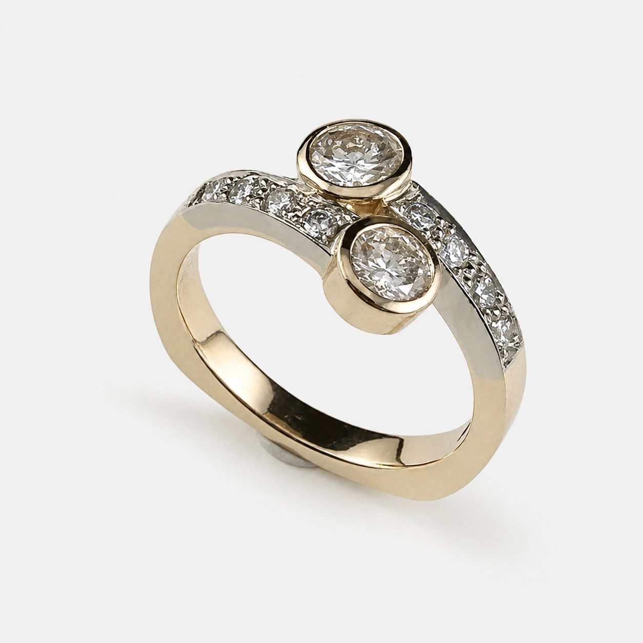 Yellow Gold and White Gold Multi Diamond Ring