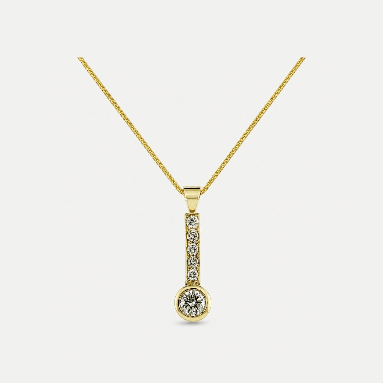 14K Yellow Gold Diamond Pendant