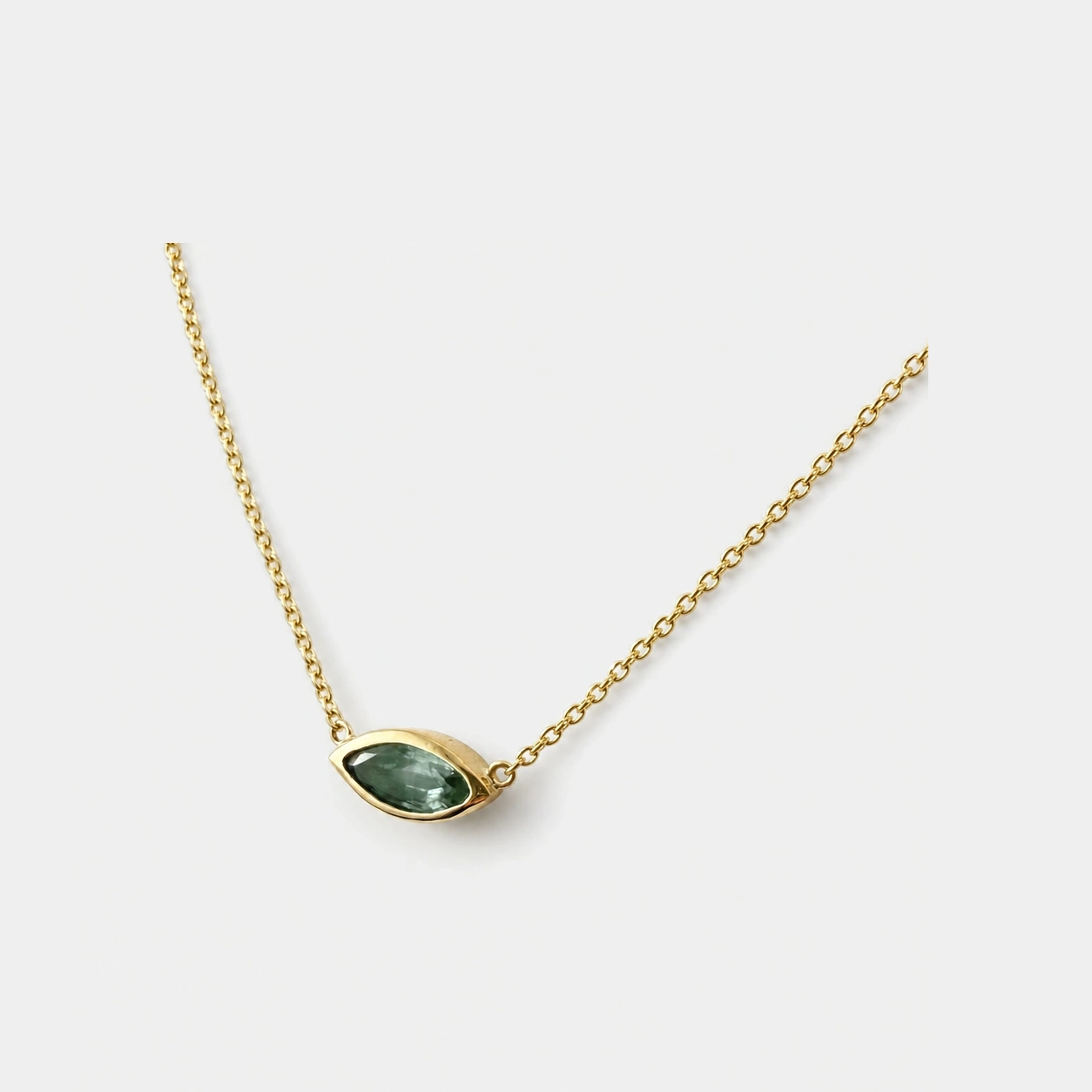 14K Yellow Gold Emerald Necklace