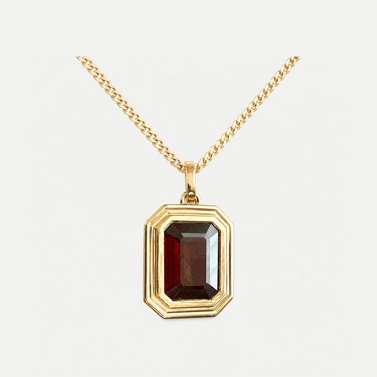 14K Yellow Gold Garnet Pendant