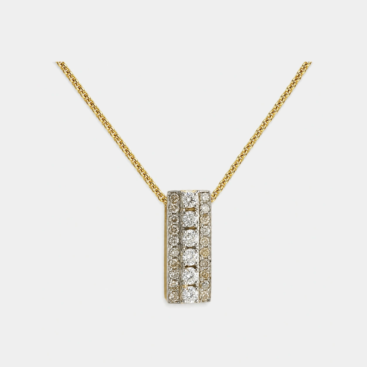 18K Yellow and White Gold Diamond Pendant