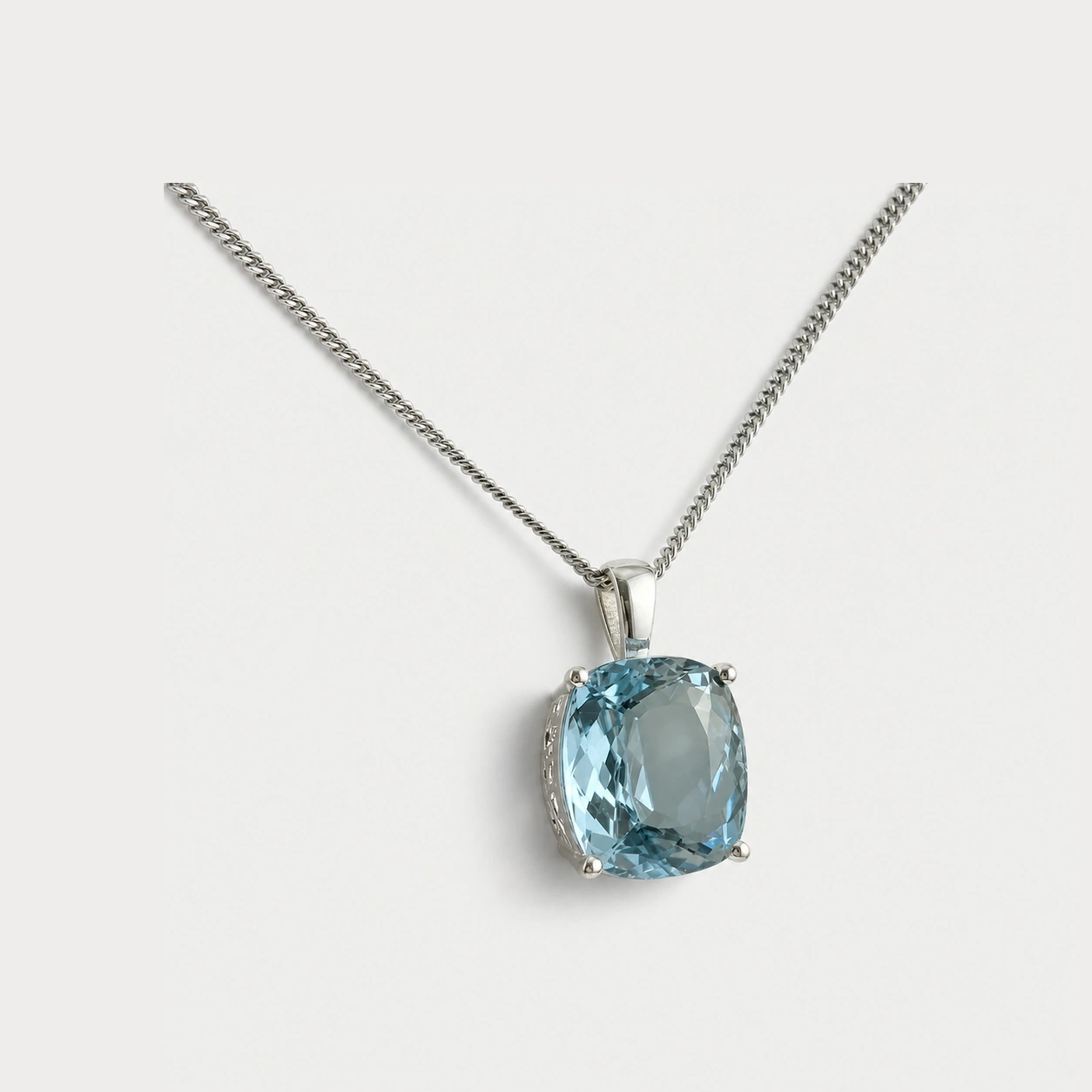 Sterling Silver Blue Stone Pendant