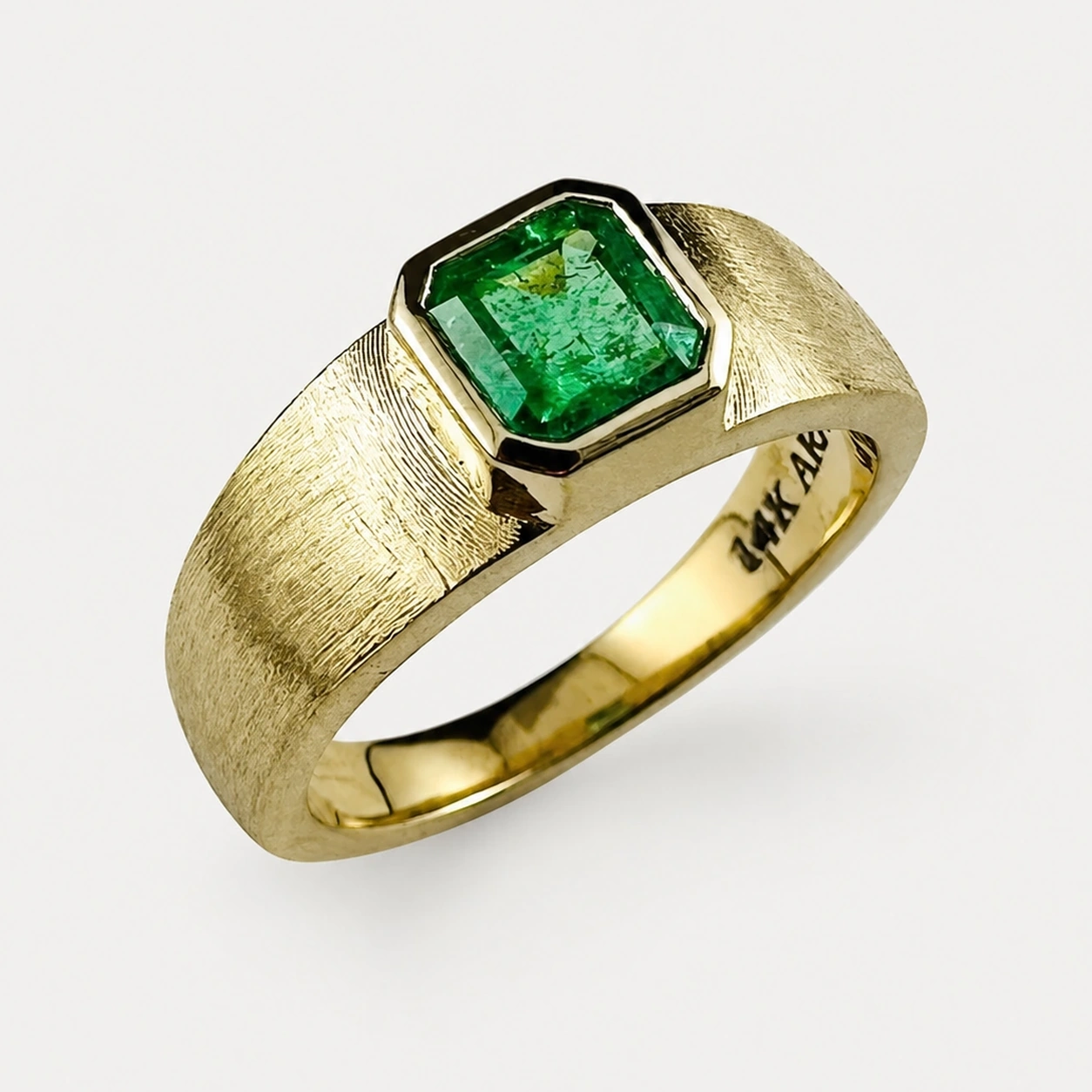 14K Yellow Gold Emerald Ring