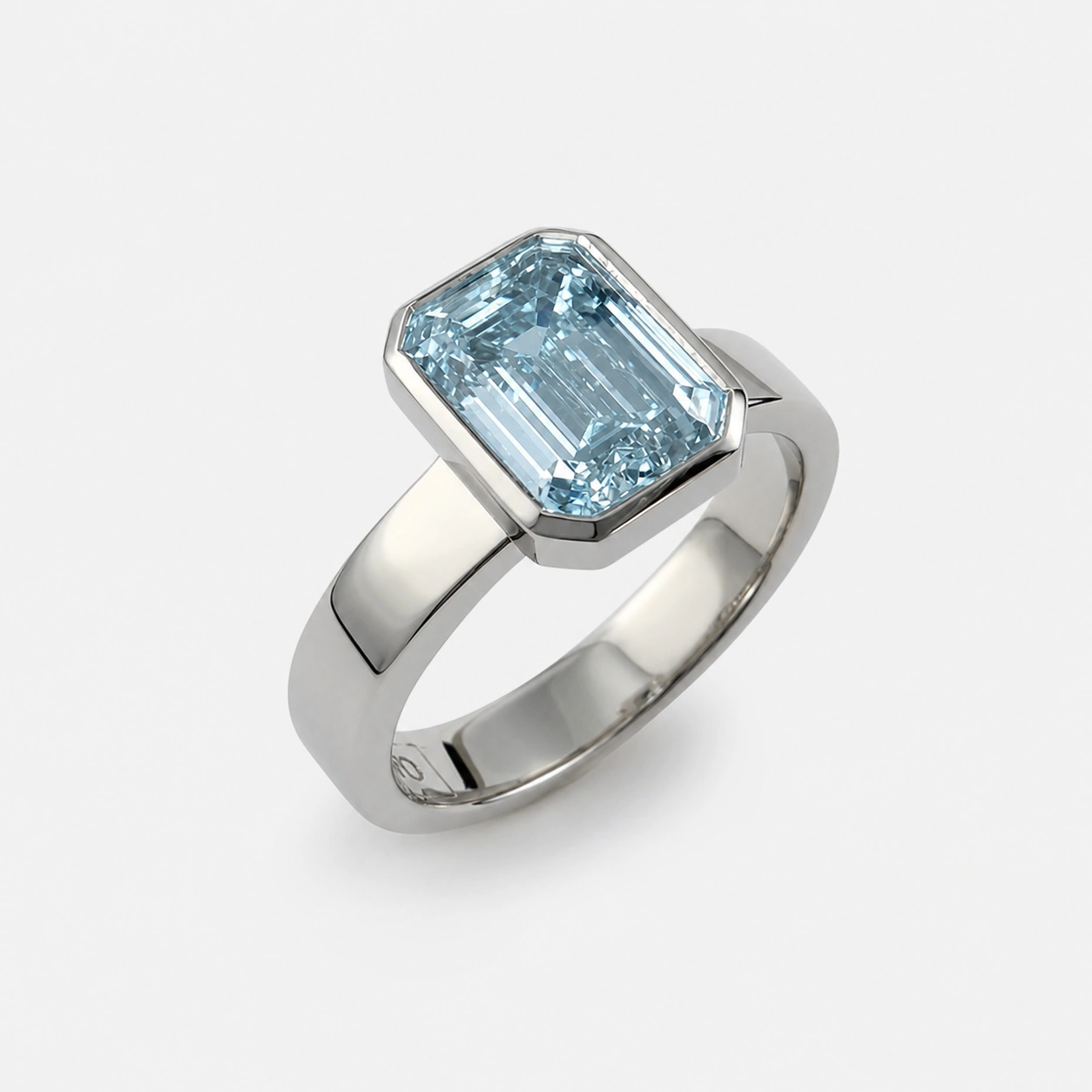 19K White Gold Diamond Solitaire Ring