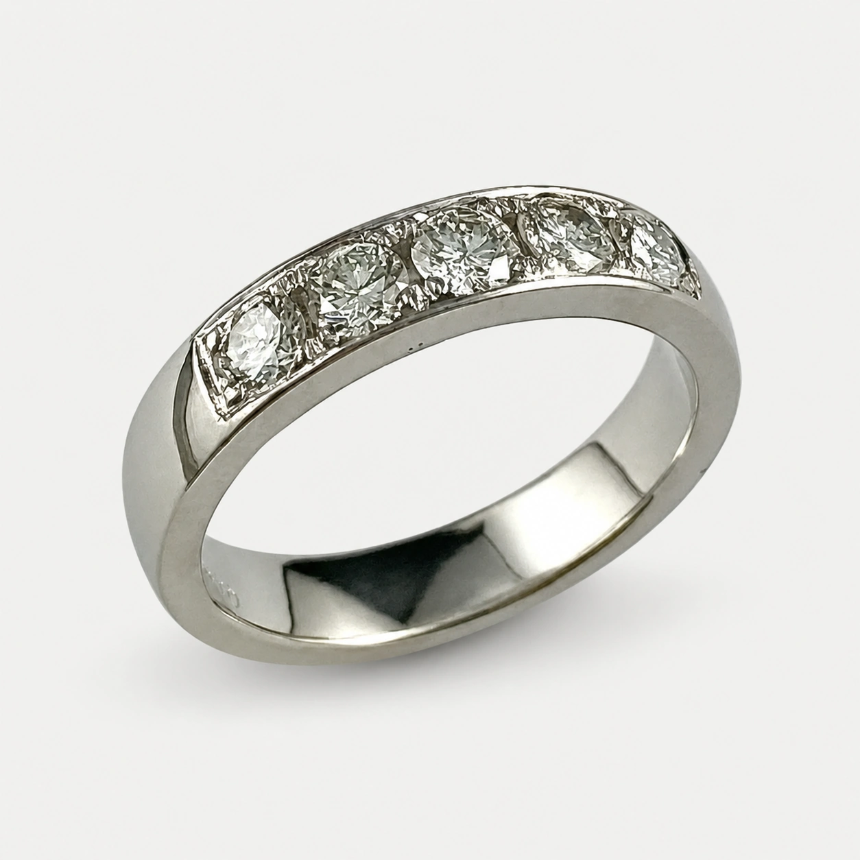14K White Gold Pave Diamond Band