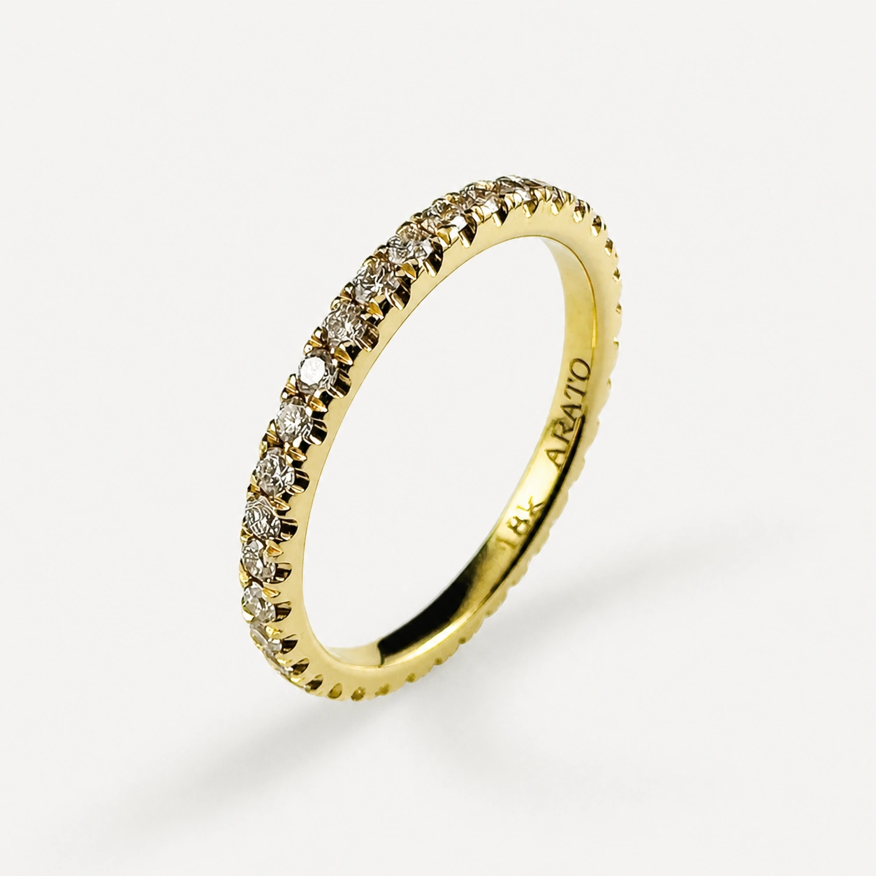 18K Yellow Gold Micro Pave Eternity Band