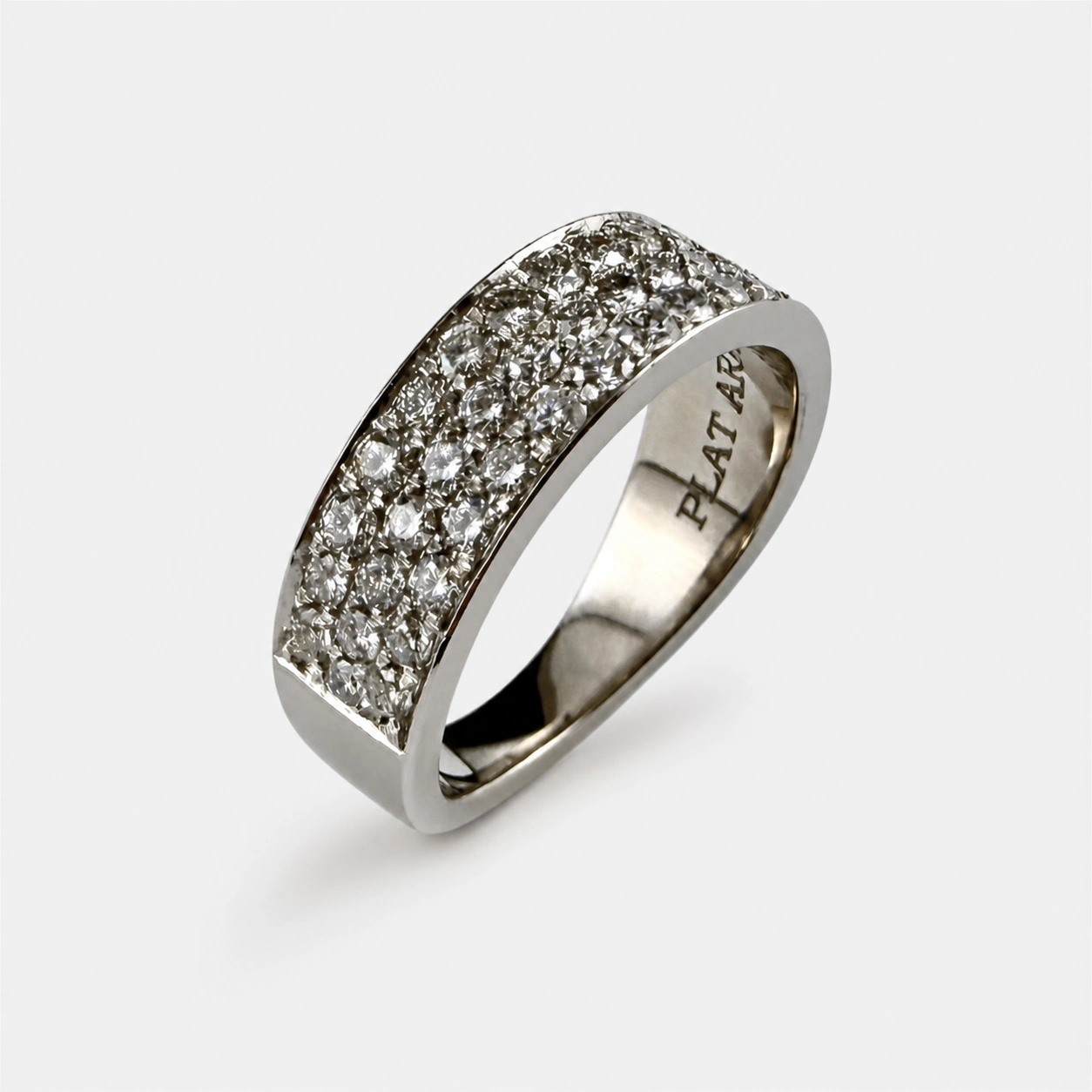 Platinum Wide Diamond Pave Band