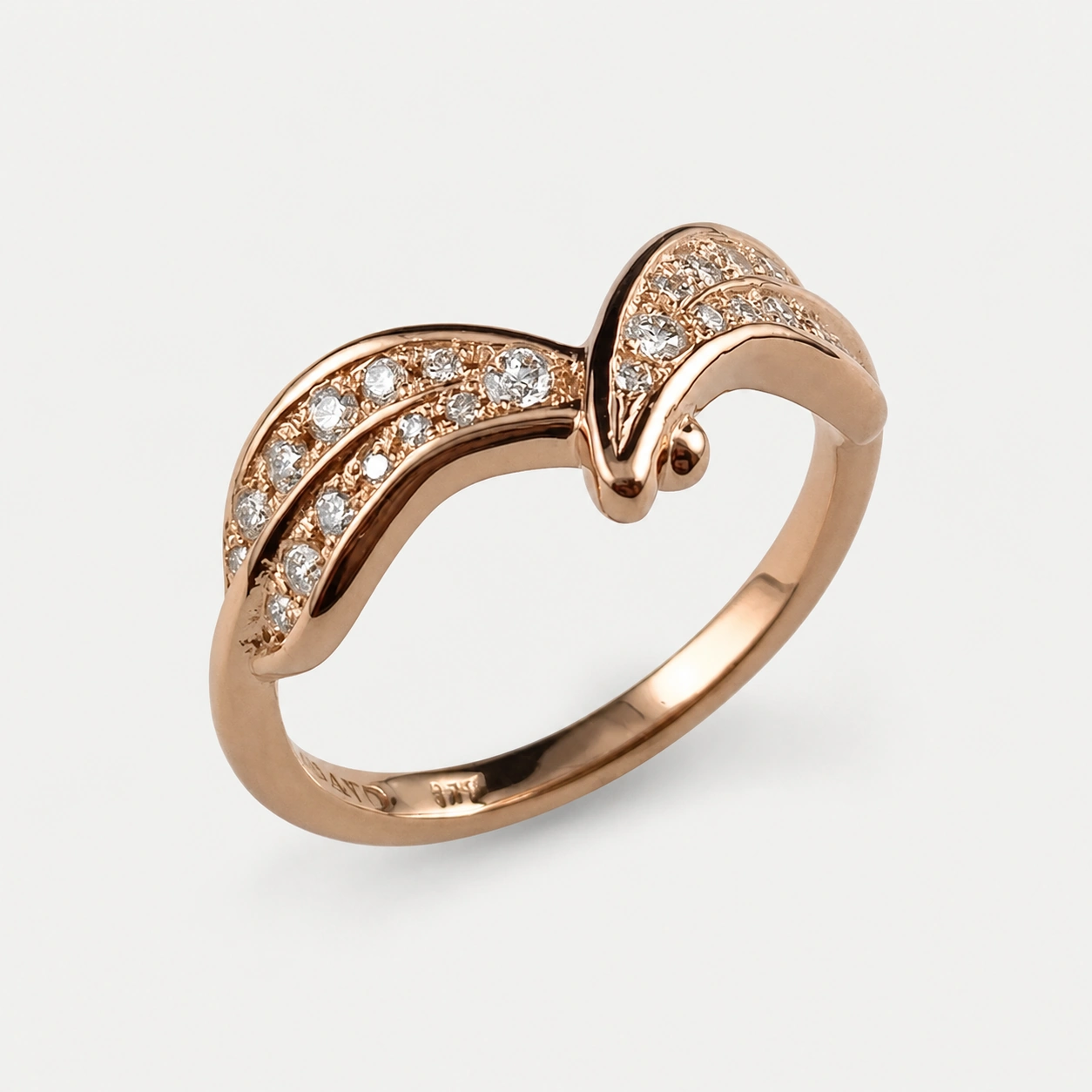 Rose Gold Pave Diamond Ring
